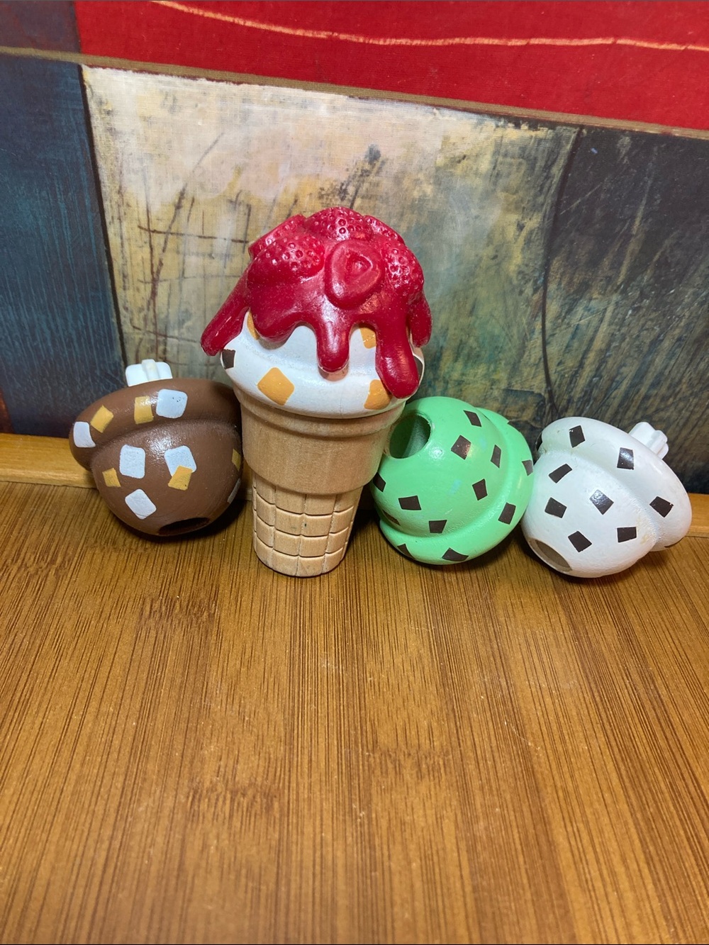 Melissa & Doug Scoop and Stack Ice Cream Cone Pretend Pieces. As-Is Extra Parts